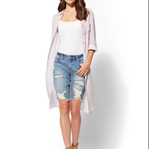 NWT - STRIPED DUSTER SHIRT - Picture 2 of 4